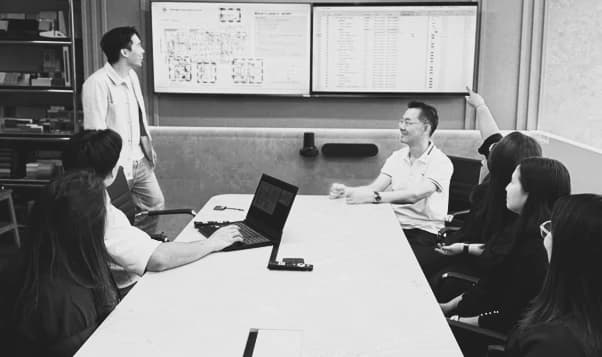Team members brainstorming ideas